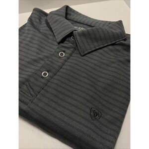 Ariat Tek Men's L Short Sleeve Golf Polo Shirt Gray Striped‎